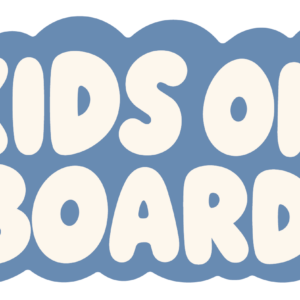 KIDS ON BOARD キッズ ステッカー 車用 星 レトロ文字 120×70mm ブルー
