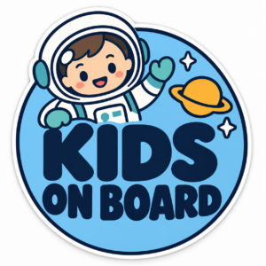 KIDS ON BOARD 宇宙飛行士 ステッカー 車用 子供が乗っています 宇宙飛行士と惑星